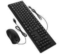 TEHAUX Clavier Fil USB Complet avec Pavillon Numérique Intégré et Souris Optique Haute Réponse pour PC Bureau Ergonomique