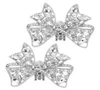 TEHAUX Clips à Chaussures en Alliage de Zinc et Cristal, Boucles Décoratives Argentées pour Mariage, Accessoires Bijoux Élégants pour Fête de Noces, Lot de 2 Pièces