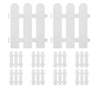TEHAUX Clôture décorative de jardin, lot de 10 petites clôtures blanches, 20 x 17 cm, en plastique, pour décoration de jardin, bordure de plantes, pelouse, paysage
