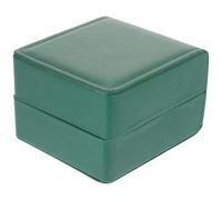 TEHAUX Coffret de Rangement en Cuir PU Vert, Boîte Simple et Classique avec Capacité Suffisante, Amortissement pour Table de Toilette ou Bureau