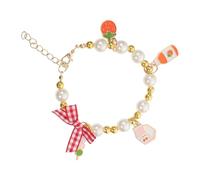 TEHAUX Collier Ajustable pour Chaton et Chien Imitation Perles Nacrées, Accessoire de Décoration pour Photo ou Fête, Costume Élégant pour Animaux de Compagnie