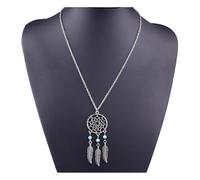 TEHAUX Collier Attrape-rêves Bohème en Alliage Argenté Léger sans Décoloration, Bijou Élégant pour Femmes, pour Promesses et Engagements D'été