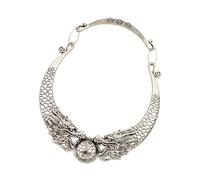 TEHAUX Collier Ethnique Rétro Sculpté en Alliage de Zinc pour Femmes, Bijou Exagéré Style Vintage, Accessoire Mode Tribal, Ras du Cou Original, Présent Culturel