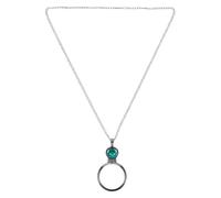 TEHAUX Collier Loupe Vintage Pendentif Lentille Grossissante pour Lecture Bijoux et Loisirs Créatifs avec Chaîne Longue Verte