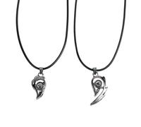 TEHAUX Collier Pendentif Cœur Magnétique pour Couple, Alliage Résistant, Chaîne Clavicule, Projection je T'aime 100 Langues, Présent Romantique Bijoux Couple