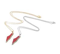 TEHAUX Collier Pendentif Fruit Pastèque Breloque Carte De Palestine, Bijoux Légers En Acier Inoxydable Pour Usage Quotidien Et Occasions Spéciales