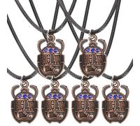 TEHAUX Collier Pendentif Scarabée Égyptien Vintage Alliage Bleu Roi Pour Homme Et Femme Accessoire De Cou Mode Pack De 6 Bijoux Ethniques Cérémonie