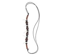 TEHAUX Collier Tribal pour Homme Décoratif en Perles Acryliques Blanc Réglable, Style Surf et Plage, Bijou de Cou Ajustable Pendentif Dent de Loup, Taille Unique