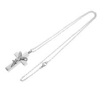 TEHAUX Collier Urne Forme Croix Acier Inoxydable pour Cendres de Pets Bijou Commémoratif pour Hommes et Femmes Pendentif Souvenir Confortable à Porter