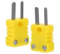 TEHAUX Connecteur de Thermocouple de Type K 2 Pièces Jaune en Plastique Haute Durabilité et Isolation, Adaptateur Rapide pour Mesure de Température Industrielle