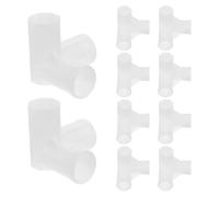 TEHAUX Connecteur de Tringle de Placard 3 Voies Lot de 10 en Plastique Blanc pour Usage Polyvalent Armoire et Séchage