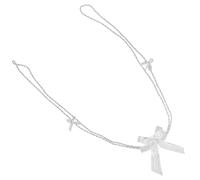 TEHAUX Cordon de Mariage Lasso Blanc avec Nœud et Accents de Perles, Corde Douce et Résistante pour Cérémonie Traditionnelle à L’église, Accessoire Cérémonie du Lasso Élégant et Sacré,
