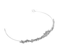 TEHAUX Couronne de Mariée en Cristal Blanc Ornée de Strass, Diadème Scintillant pour Mariage, Bandeau Accessoire Cheveux de Mariée, Élégant Bijou Coiffure pour Cérémonie, Tenue Nuptiale