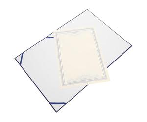 TEHAUX Couverture Certificat D'honneur Bleu en Papier 28x22cm pour Protection et Dossier de Certificat Adapté Remise de Diplômes