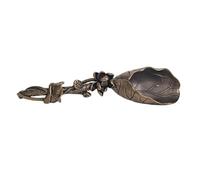 TEHAUX Cuillère à Thé Rétro en Laiton Forme Lotus, Accessoire Élégant pour Assortiment Thé, Ustensile Cuisine et Décoration de Bureau Chinoise
