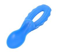 TEHAUX Cuillère Adaptative en Silicone Bleu Poignée Ronde Légère et Flexible, Solution de Repas Facile à Entretenir pour Personnes Âgées en Établissements Psychiatriques et Prisons