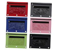 TEHAUX De Papeterie Pochettes en Maille avec Fenêtre Classeur Trousse À Crayons en Tissu Oxford 6 Pièces De Rangement pour Garçons Et Filles