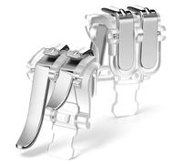 TEHAUX Déclencheurs de Jeu Mobiles Argenté Compatibles Larges Contrôle Précis en Abs et Caoutchouc, Paire Pratique pour Manette de Jeu Smartphone en Situation de Tir