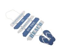 TEHAUX Décoration Murale Bois Thème Océan Plaque Suspendue Rustique Décor Bord de Mer pour Salle de Bain Plage Panneau Double Face Style Méditerranéen pour Maison et Porche Extérieur