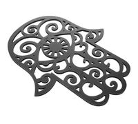 TEHAUX Décoration Murale Texture Élégante et Résistante Main de Hamsa Œil Maléfique en Panneau de Densité Noir pour Salon Bohème ou Chambre