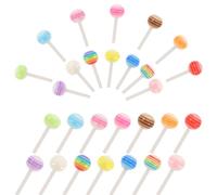 TEHAUX Décorations Nail Art Sucette en Résine Multicolore 50 Pièces, Accessoires DIY Manucure, Breloques Ongles Bonbons pour Création Originale et Loisirs Créatifs Couleur Aléatoire