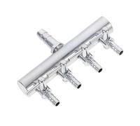 TEHAUX Distributeur de Débit pour Pompe à Air Aquarium en Acier Inoxydable Argenté, Levier de Commande 4 Voies Compatible Tuyaux 8 à 4mm pour Contrôle Précis du Flux