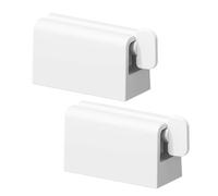 TEHAUX Distributeur de Dentifrice Mural sans Perçage en ABS Blanc Lot de 2 Support Antidérapant Patin en Silicone Compatible Tubes de Dentifrice Variés pour Salle de Bain