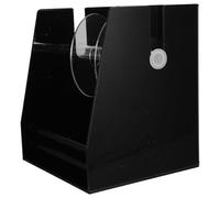 TEHAUX Distributeur D'étiquettes Support Manuel Réutilisable en Acrylique 3 Compartiments Noir Organiseur Solide pour Bureau et Salle de Classe pour Rubans Adhésifs en Rouleau