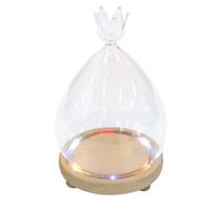 TEHAUX Dôme en Verre Personnalisable avec Socle Blanc, Solide et Pratique, comme Centre de Table pour Décoration de Fleur et Objets de Collection