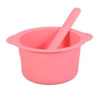 TEHAUX Doublure en Silicone Non Adhésive pour Pot Chauffe-cire avec Spatule, Facile à Nettoyer, Fond Plat, pour Mélange de Pigments et Masques Diy, Couleur Rose