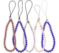 TEHAUX Dragonne de Téléphone pour Décoration Mobile Légère en Cristal 5pcs Accessoire Quotidien Idéal Couleur Aléatoire pour Amis ou Famille