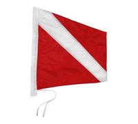 TEHAUX Drapeau de Plongée Détachable, Pavillon D'avertissement de Plongée Rouge en Polyester, Mât Renforcé, Haute Visibilité, Portable, pour Navigation et Voyage Extérieur