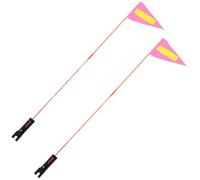 TEHAUX Drapeau de Sécurité pour Vélo Garçon Fille 2pcs, Fibre de Verre Rose | Triangle Réfléchissant, Tige Légère en Pvc, pour Vélo D’garçon Fille, Scooter et Rouler par Brouillard