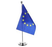 TEHAUX Drapeau Design Élégant Base Stable Union Européenne Bureau avec de en Polyester pour Décoration de Table Bureau Salle de Classe