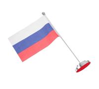 TEHAUX Drapeau Russe de Table en Polyester Impression Vive, Pied Compact Facile à Installer pour Décoration Festive et Célébration Élégante