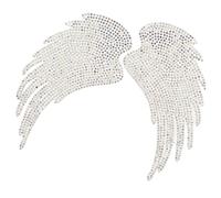 TEHAUX Écussons Thermocollants à Strass D'ailes D'ange, 2 Pièces, Adhérence Ferme, Faciles à Appliquer, Décor Brillants pour Vêtements et Paquet à Dos