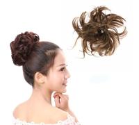 TEHAUX Élastique Cheveux Synthétique Or Extension de Chignon Élégante pour Chignon Ondulé Lavable Facile à Mettre pour Soirée ou Bal pour Femmes et Filles