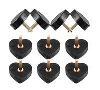 TEHAUX Embouts de Talons Noirs de Cœur pour Chaussures à Talons Hauts, 18x20 Mm, 5 Paires Épingles Épaisses et Fines, Accessoires de Réparation pour Confort et Stabilité, Adaptés