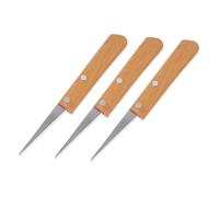 TEHAUX Ensemble 3pcs D'outils de Sculpture en Céramique Manches en Bois, Couteaux Polyvalents pour Modelage D'argile, pour Ateliers D'art et Projets DIY