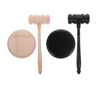 TEHAUX Ensemble De 2 Marteau de Juge en Bois Base Légère et Son Clair, Usage Polyvalent pour Cadre Formel ou Décontracté, Design Élégant et Simple Professionnel