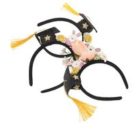 TEHAUX Ensemble de 3 Bandeaux Mini Chapeau de Graduation pour Garçon et Filles, Serrage-tête Décoratif Léger et Confortable, Accessoires Coiffure pour Cérémonie Maternelle 2025,