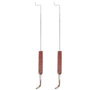 TEHAUX Ensemble de 4 Spatules pour Barbecue en Acier Inoxydable avec Manche en Bois, Prise en Main Confortable et Longueur Sécurisée, pour Fumer et Grils Électriques
