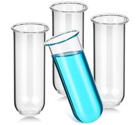 TEHAUX Ensemble de 4 Vases en Tubes à Essai en Verre pour Propagation de Plantes Hydroponiques, Anti-Usure et Gain de Place, pour Étagères et Maison