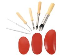 TEHAUX Ensemble de 9 Outils de Poterie en Bois, Métal et Silicone, Conception Précise pour Sculpture et Modelage, pour Lissage et Création Artisanale