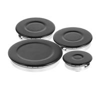 TEHAUX Ensemble de Chapeaux de Brûleur à Gaz Noir en Aluminium et Fer Combustion Haute Efficacité et Fonction Anti- pour Cuisinière à Gaz Multi-brûleurs