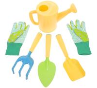 TEHAUX Ensemble de Jardinage pour Garçon et Filles 6 Pièces Pelle, Râteau, Truelle en Fer et PP, Résistant pour Creuser Sols Durs Pelouses et Potagers