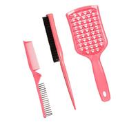 TEHAUX Ensemble de Peigne Démêlant et Brosse à Cheveux Pliable en Abs Fil Nylon, 3 Pièces pour Coiffure Facile et Rangement Pratique