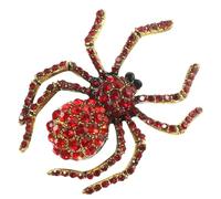 TEHAUX Épingle Araignée Vintage Rouge pour Vêtements Femme, Épingle Décorative Halloween avec Pierres, Accessoire Original pour Pulls, Vestes et Paquet, Bijou Fantaisie Élégant et