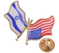TEHAUX Épingle de Revers Drapeau Israël et Usa en Alliage Émaillé, Broche Unisexe pour Accessoires de Mode et Réunions, Taille Unique, Fabrication Soignée