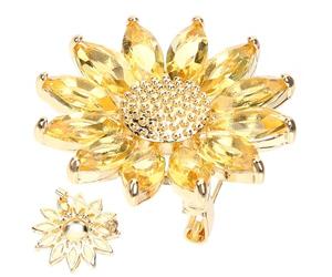 TEHAUX Épingle Décorative Forme Marguerite Dorée en Alliage et Accessoire et Lumineux et Cadeaux Saint-valentin pour Manteau pour Fêtes Spéciales